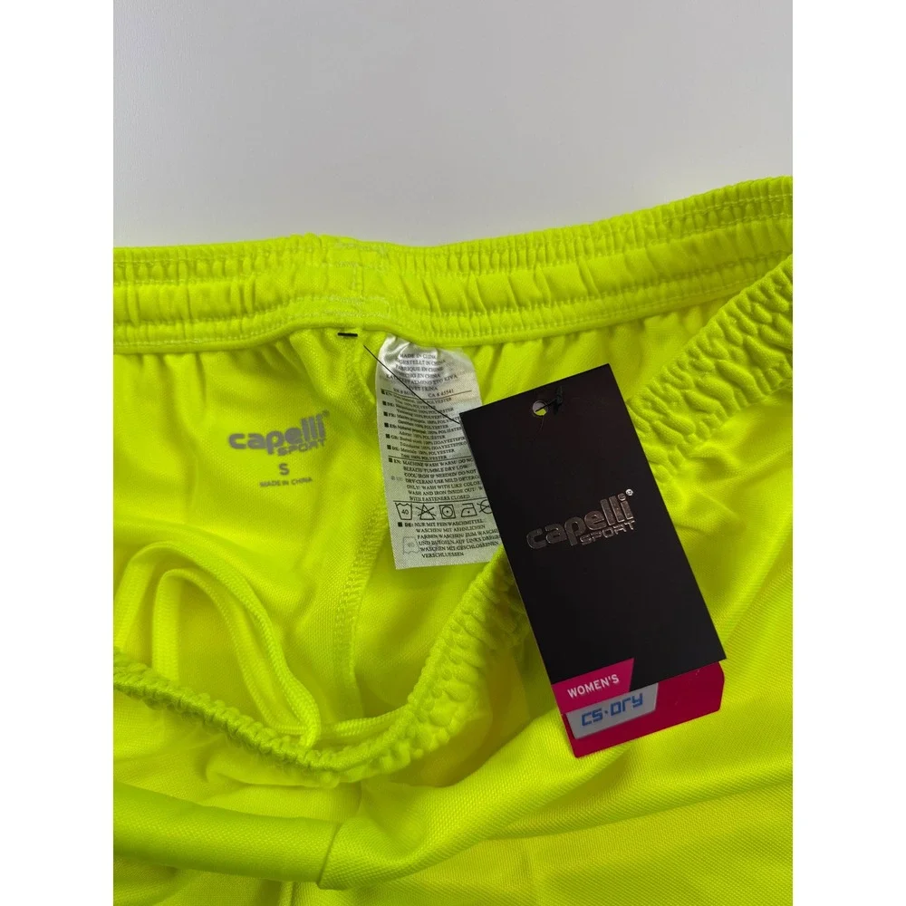 Capelli‎ Sport Womens Small Neon Yellow CS-Dry Athletic Soccer Shorts NWT